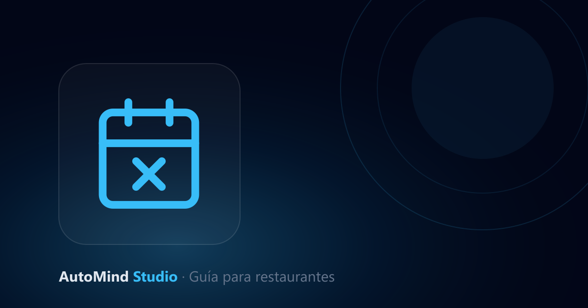 Icono de calendario con una reserva cancelada — guía para reducir no-shows