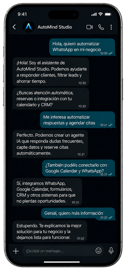 Chatbot para restaurantes de Barcelona respondiendo en WhatsApp